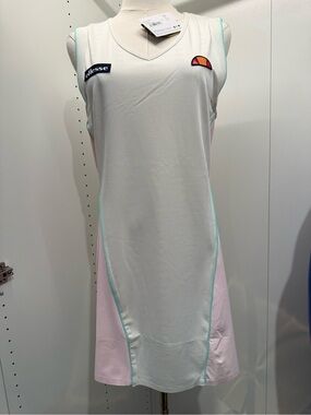 ellesse Off-White Athletic Tank Dress with Subtle soft pink Accent